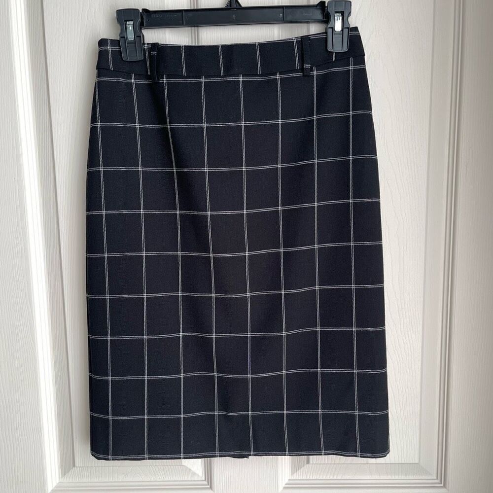 NWT Le Chateau Grid Check Pencil Skirt - 1/2